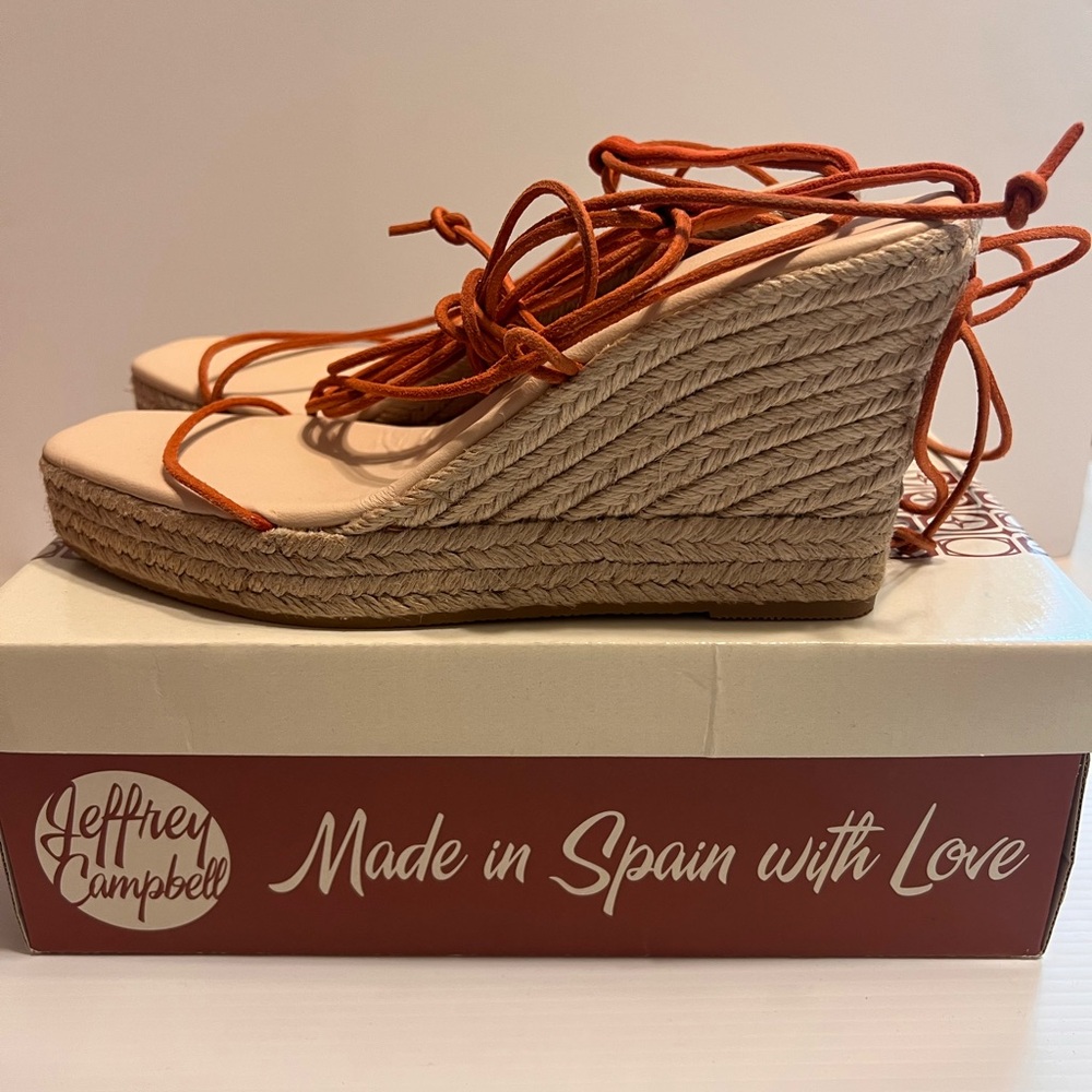 Jeffrey Campbell Women's Tan Wedge Sandals, sz.10